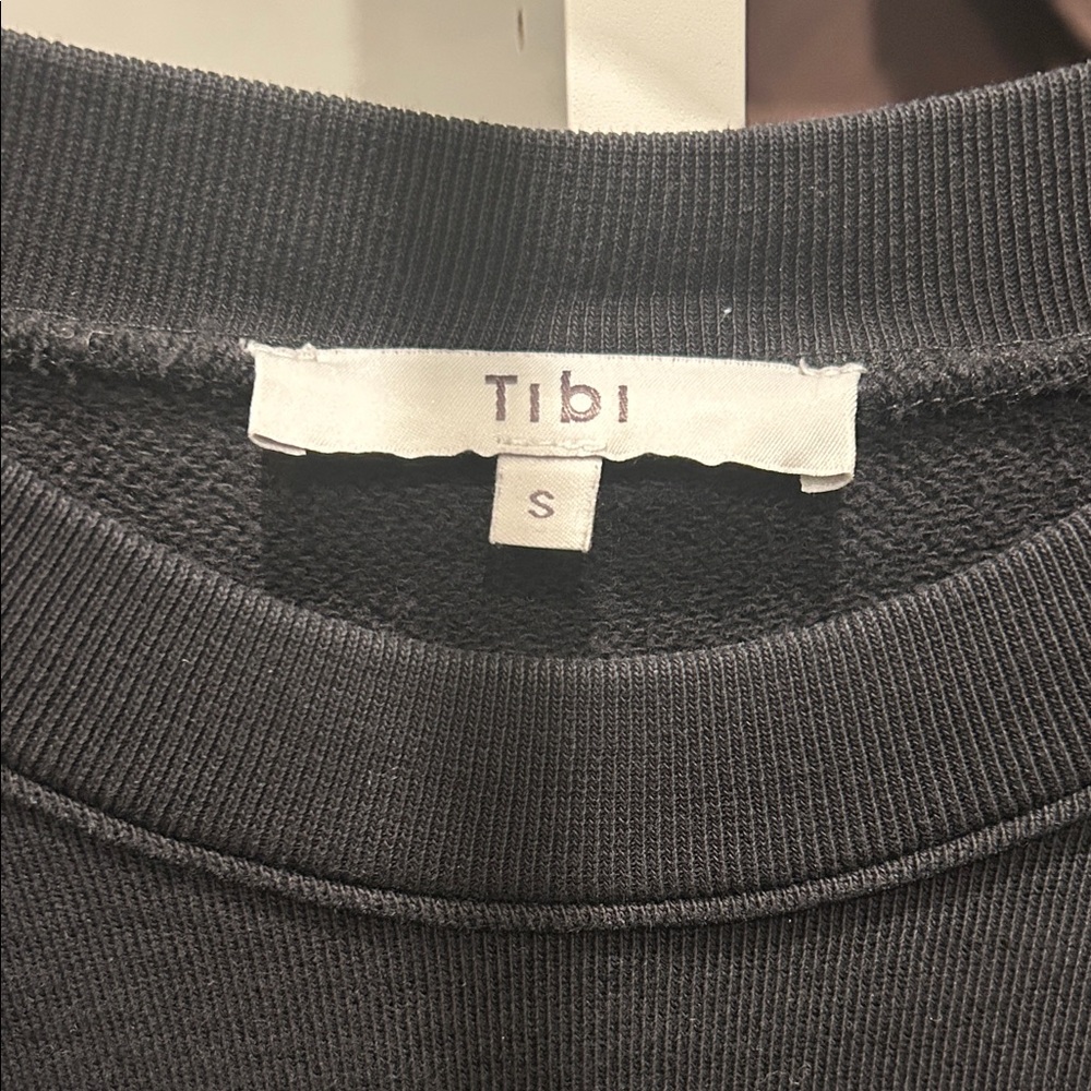 Tibi Black Sweatshirt short sleeve small - Picture 2 of 10